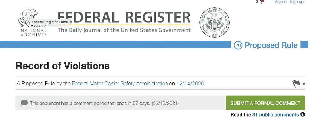 FMCSA proposes to eliminate annual certificate of violations requirement